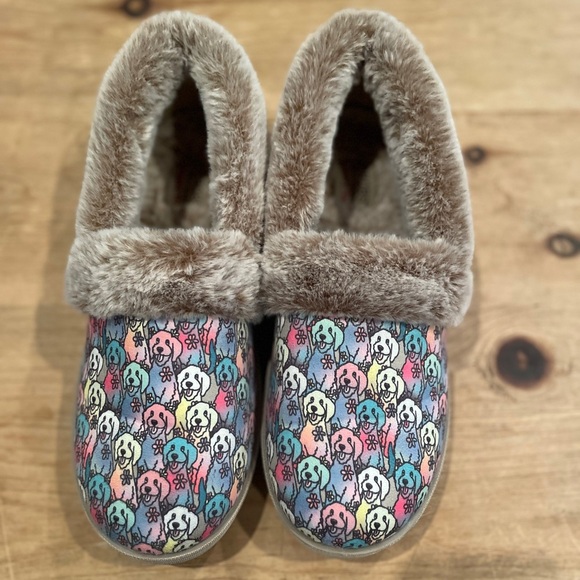 Bob’s Sketchers Too Cozy Dog Slip on loafers slippers memory foam faux fur 8.5 - Picture 2 of 5